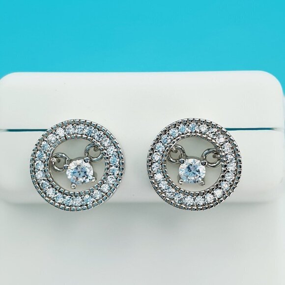 "925 Sterling Silver CZ Beautiful Earrings for Women, 1USPAR4192 - Picture 5 of 11